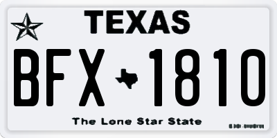 TX license plate BFX1810