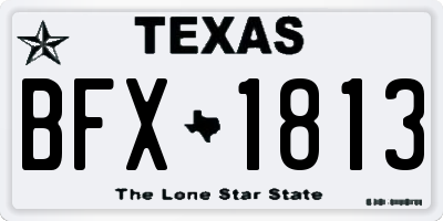 TX license plate BFX1813