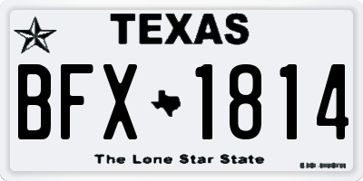 TX license plate BFX1814