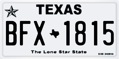 TX license plate BFX1815