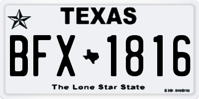 TX license plate BFX1816