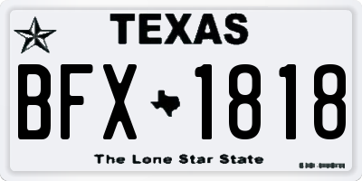 TX license plate BFX1818