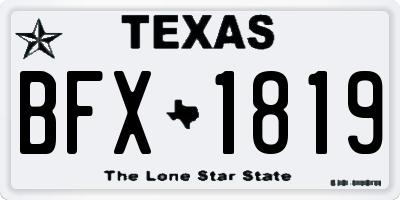 TX license plate BFX1819