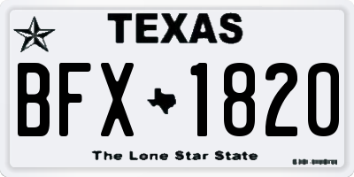TX license plate BFX1820