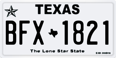 TX license plate BFX1821