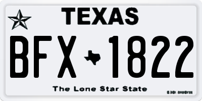 TX license plate BFX1822