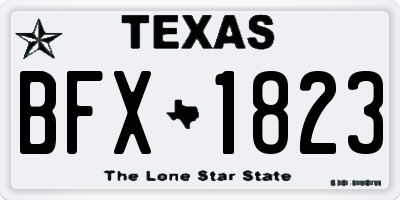 TX license plate BFX1823