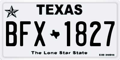 TX license plate BFX1827