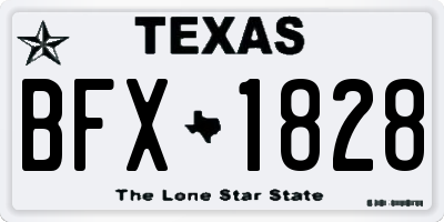 TX license plate BFX1828