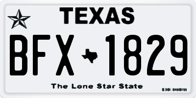 TX license plate BFX1829