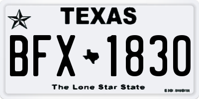 TX license plate BFX1830