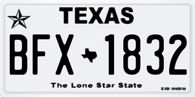 TX license plate BFX1832