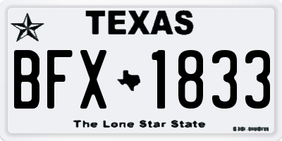 TX license plate BFX1833