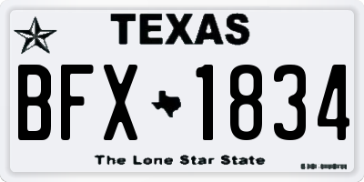 TX license plate BFX1834