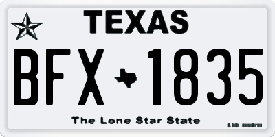 TX license plate BFX1835