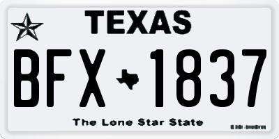 TX license plate BFX1837