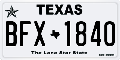TX license plate BFX1840