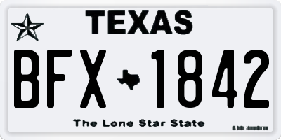 TX license plate BFX1842