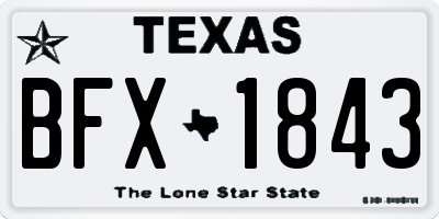 TX license plate BFX1843