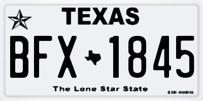 TX license plate BFX1845
