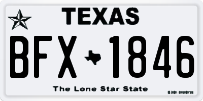 TX license plate BFX1846