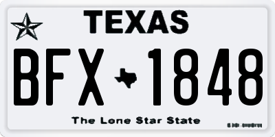 TX license plate BFX1848