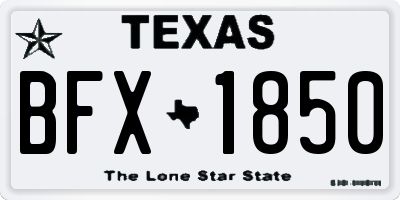TX license plate BFX1850