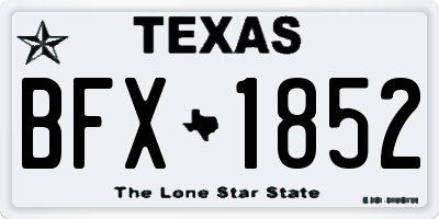 TX license plate BFX1852