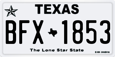 TX license plate BFX1853