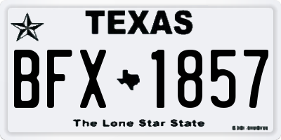 TX license plate BFX1857