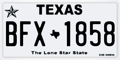 TX license plate BFX1858