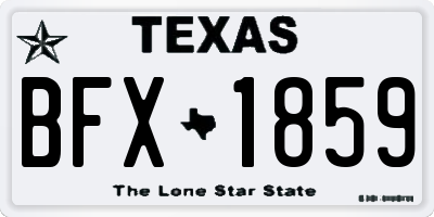 TX license plate BFX1859