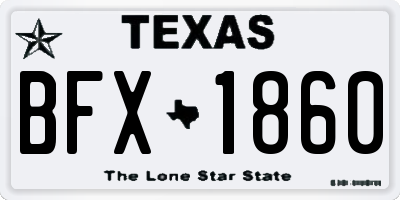 TX license plate BFX1860