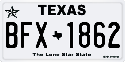 TX license plate BFX1862