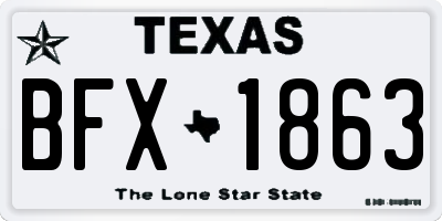 TX license plate BFX1863