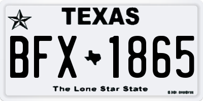 TX license plate BFX1865
