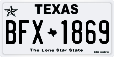 TX license plate BFX1869