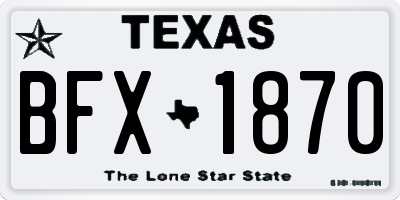TX license plate BFX1870
