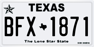 TX license plate BFX1871