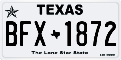 TX license plate BFX1872