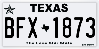 TX license plate BFX1873