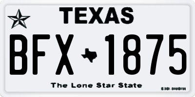 TX license plate BFX1875