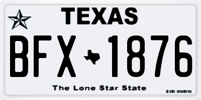 TX license plate BFX1876