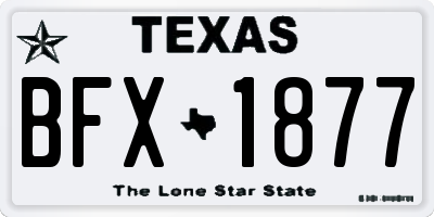 TX license plate BFX1877