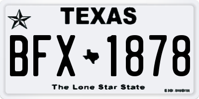 TX license plate BFX1878