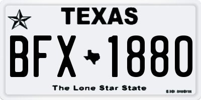 TX license plate BFX1880