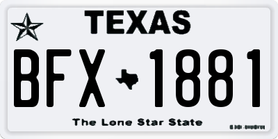 TX license plate BFX1881