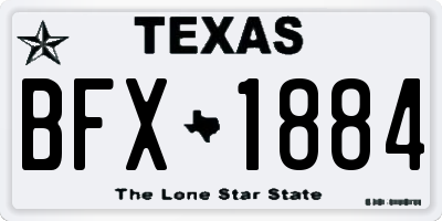 TX license plate BFX1884