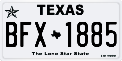 TX license plate BFX1885