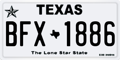 TX license plate BFX1886